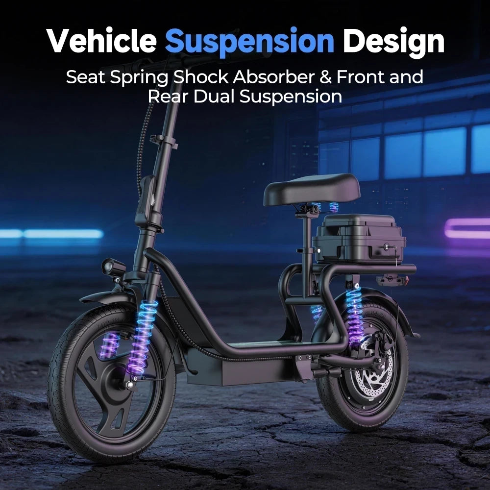 Patinete electrico plegable con asiento