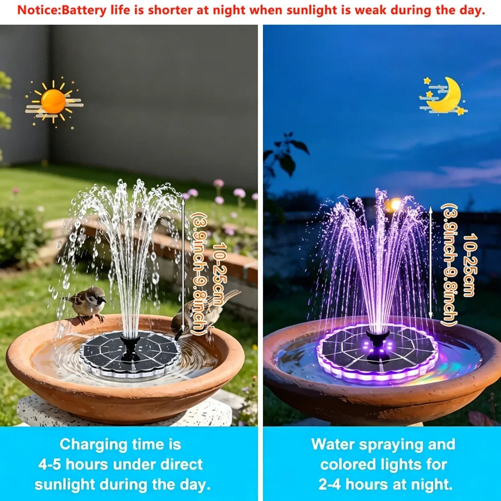 Fuente Solar Para Estanque De Jardín Con Luces