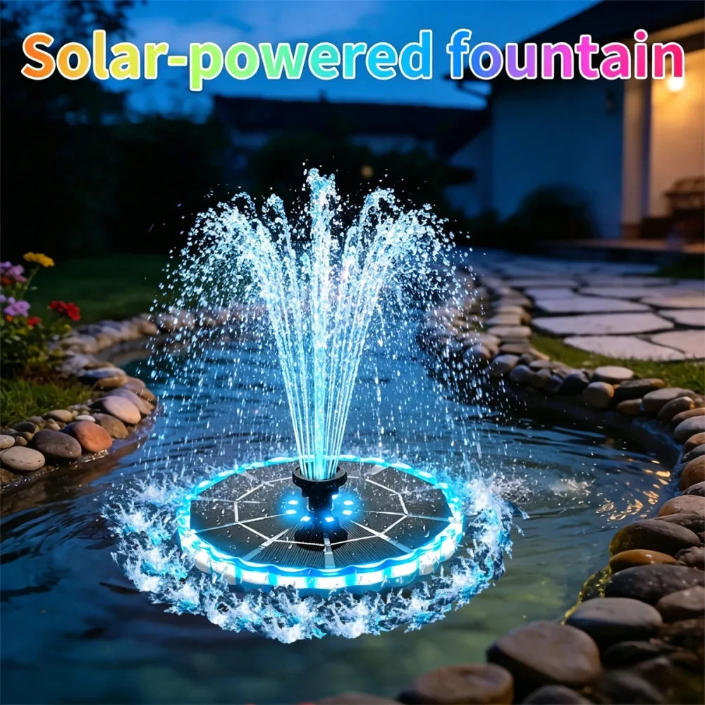 Fuente Solar Para Estanque De Jardín Con Luces